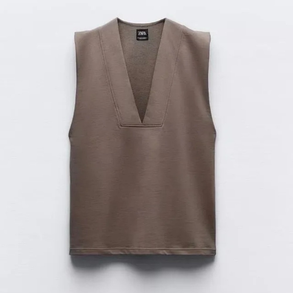 Zara Oversized Plush Ponte V-neck Pullover - Picture 4 of 7